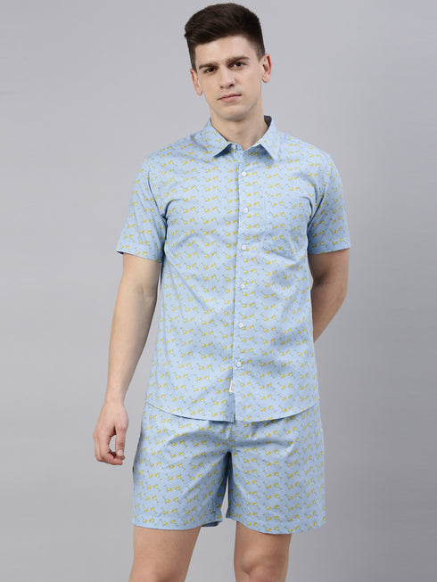 Sky Blue Printed Co-Ord Set